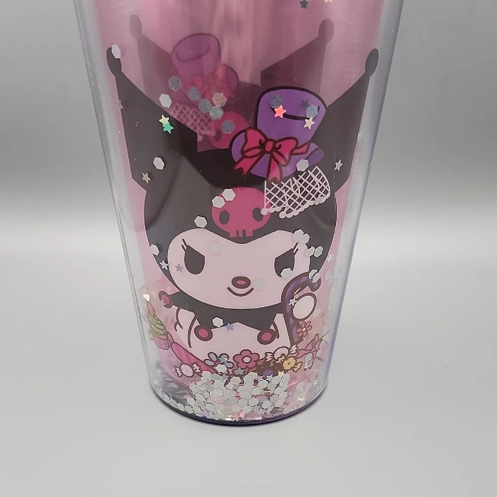 Cute Character Tumbler with Straw - Pink